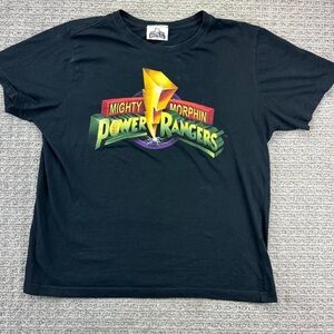 Mighty MORPHIN Power Rangers Shirt Teen Boys Extra Large XL Black Graphic Tee